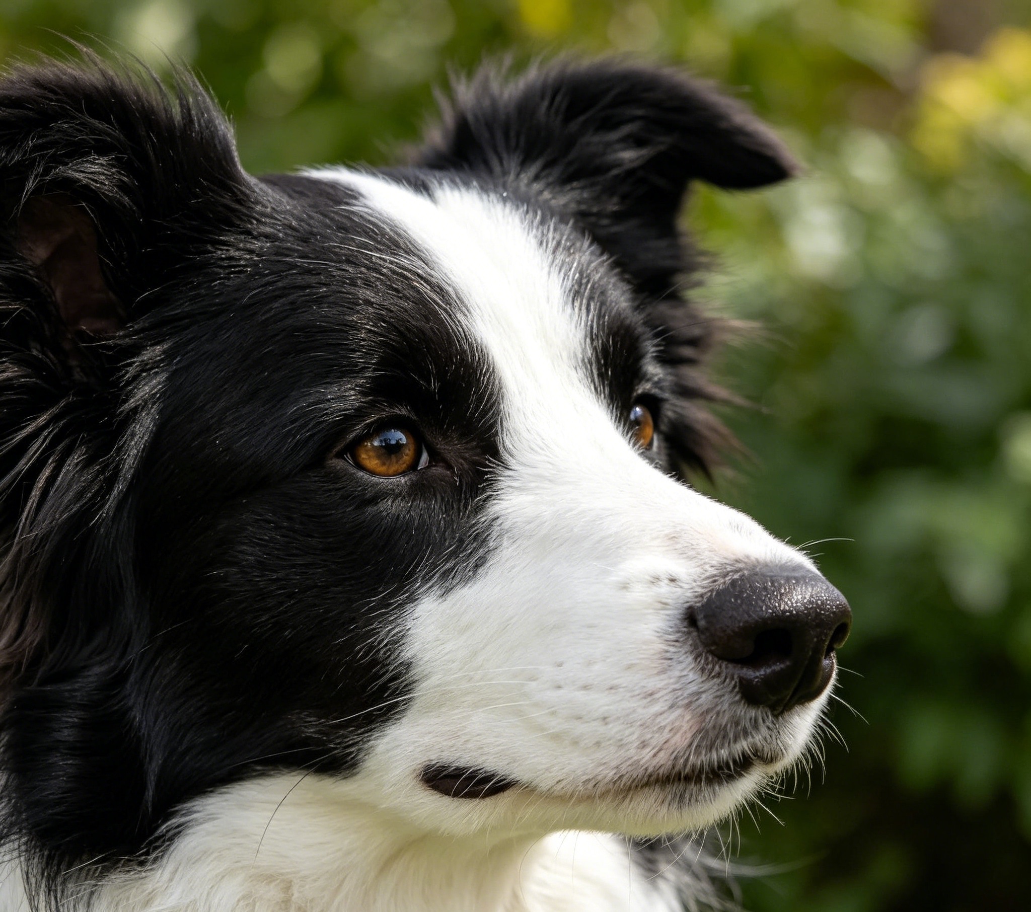 Adult Border Collie crouched in the classic herding stance with an intense, focused gaze