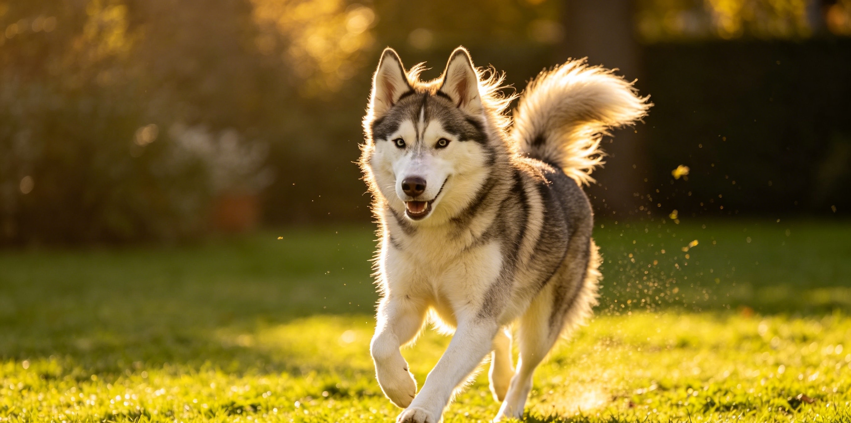 Siberian Husky sprinting across open ground, coat rippling, clearly built for endurance and speed