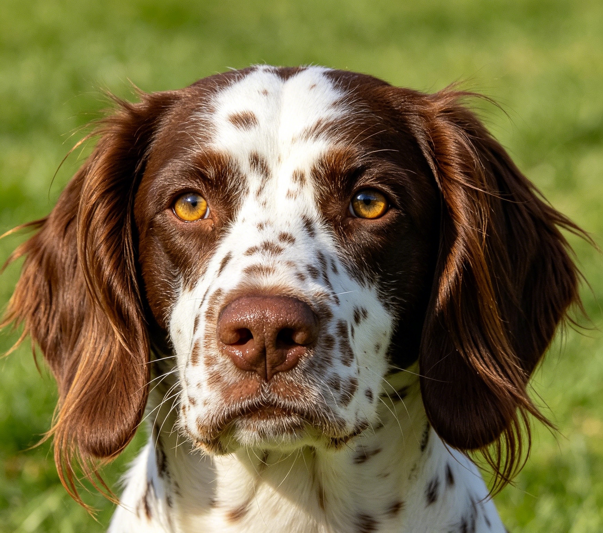 Adult English Springer Spaniel with feathered ears and an alert, friendly expression